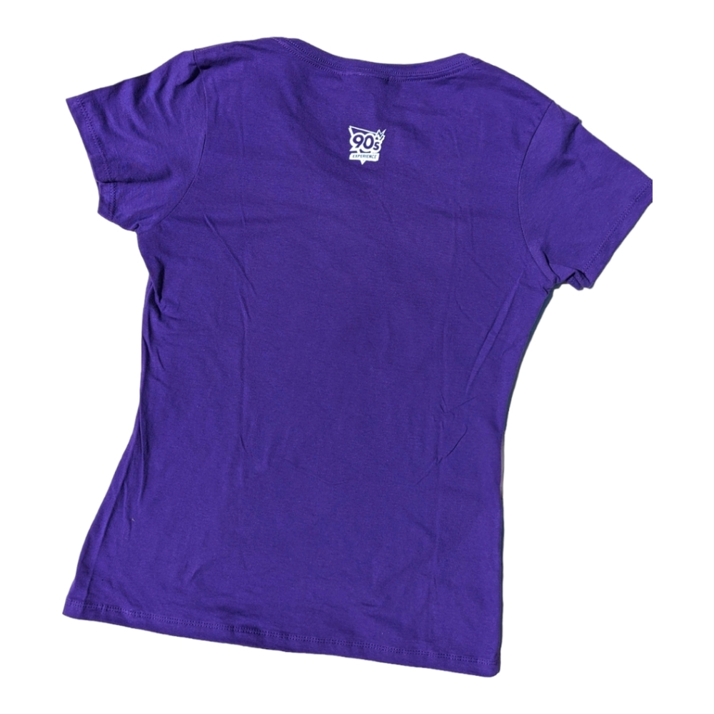 90's Experience Womans Nineties Rugrats "Baby's Gotta Do" VNECK Tee Purple - Picture 3 of 6